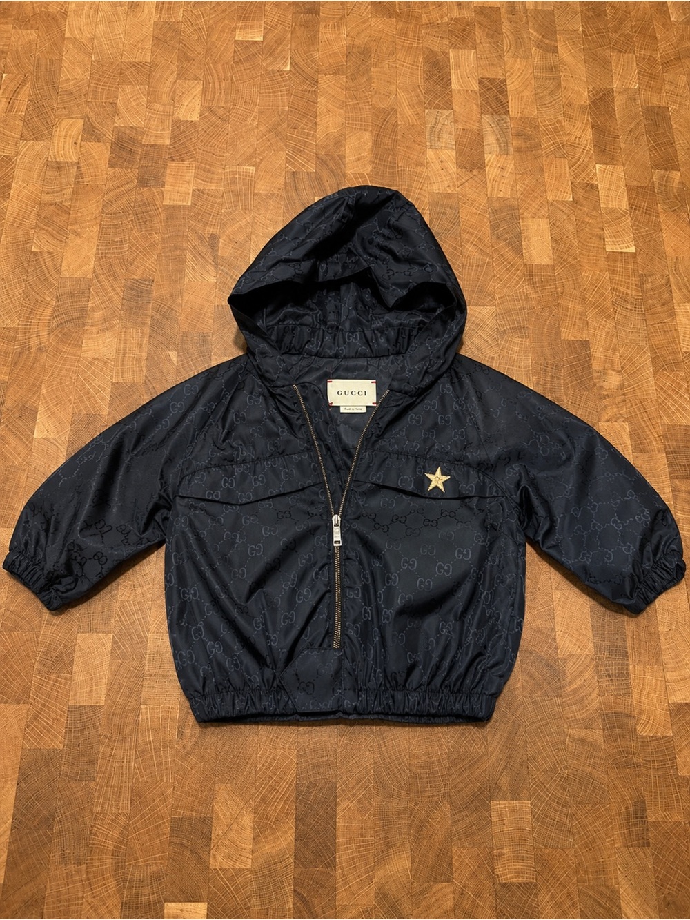 Gucci Baby GG Monogram Hooded Windbreaker Jacket